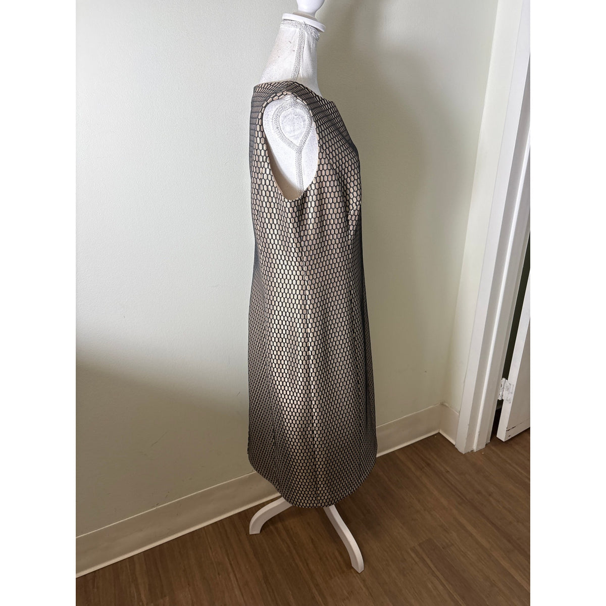 Lafayette 148 Copper and Black Textured Dress Sz 16