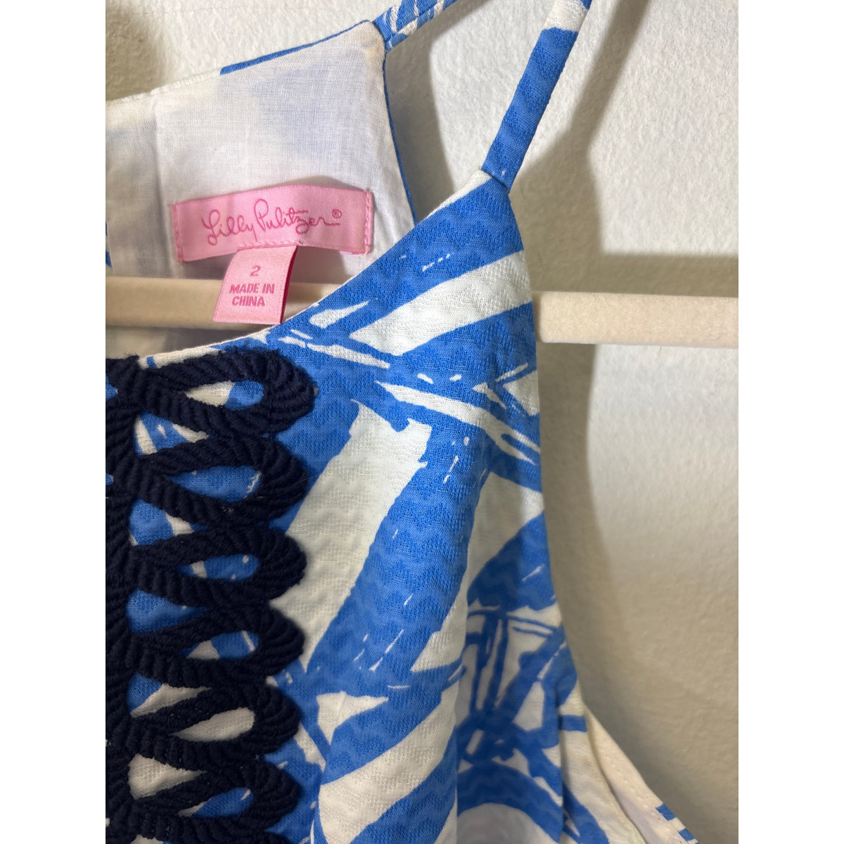 Lilly Pullitzer Blue and White Mini Dress Sz 2