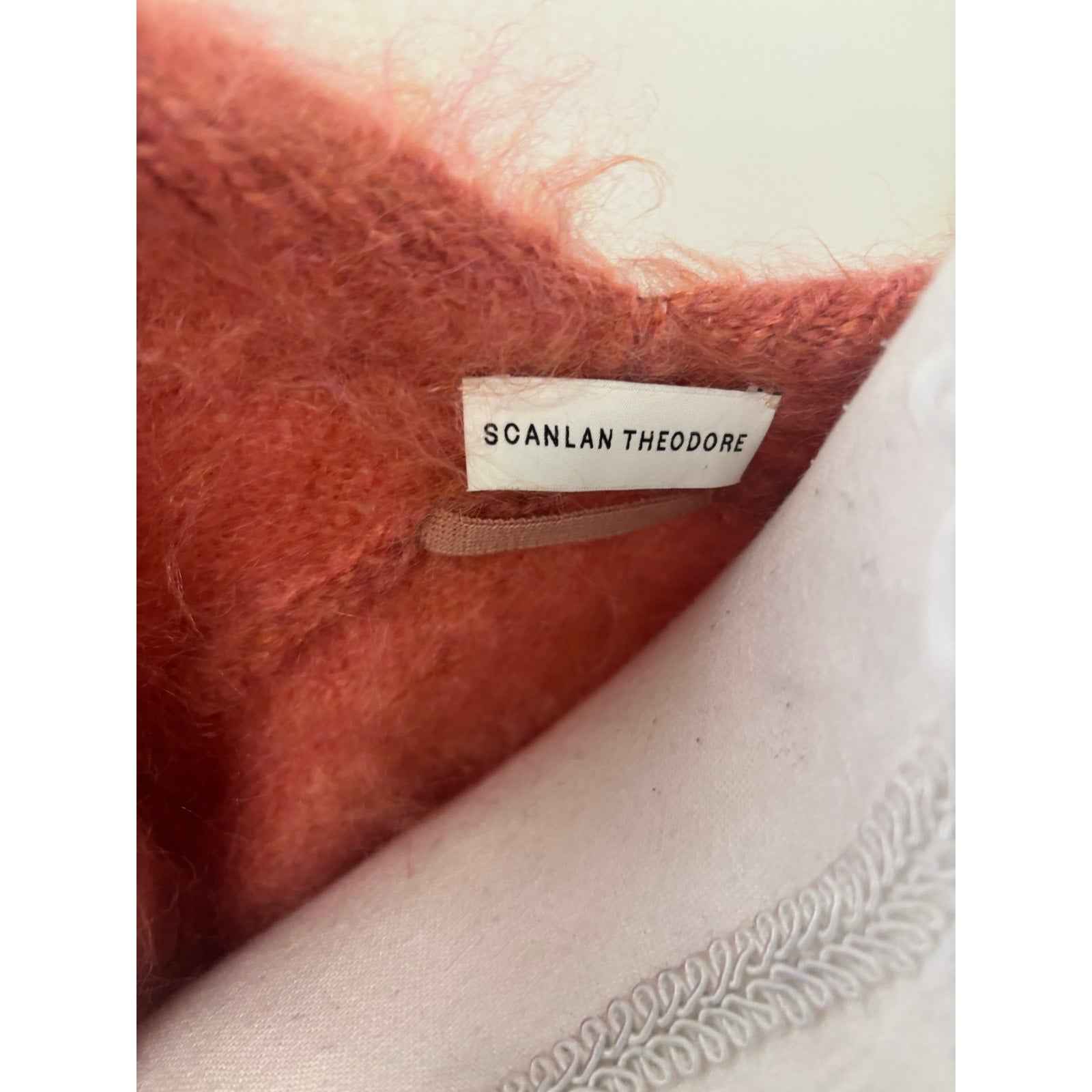 Scanlan Theodore Soft Orange/Pink Mohair Sweater Jacket Sz One Size