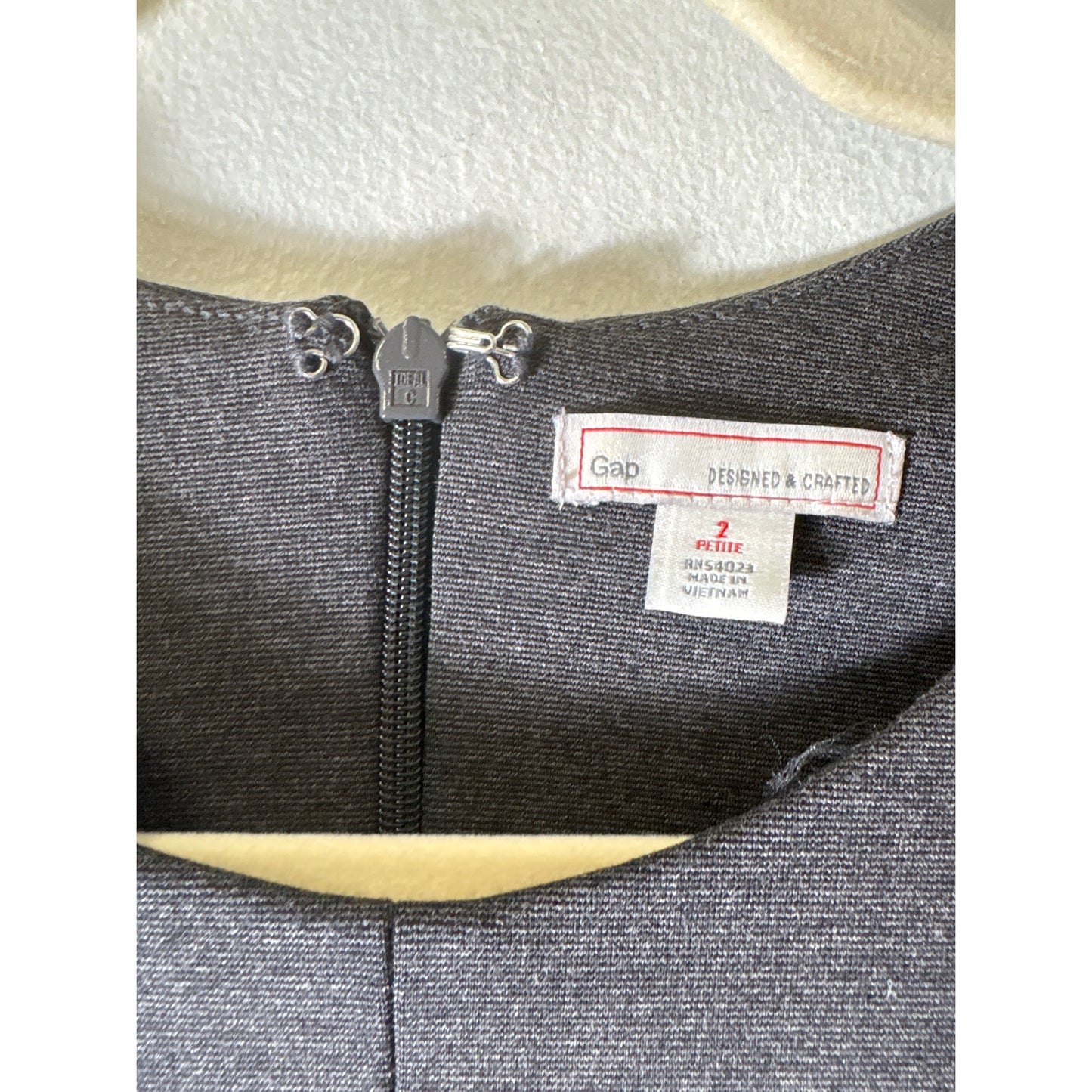 Gap Gray and Black Trim Long Sleeve A Line Dress Sz 2