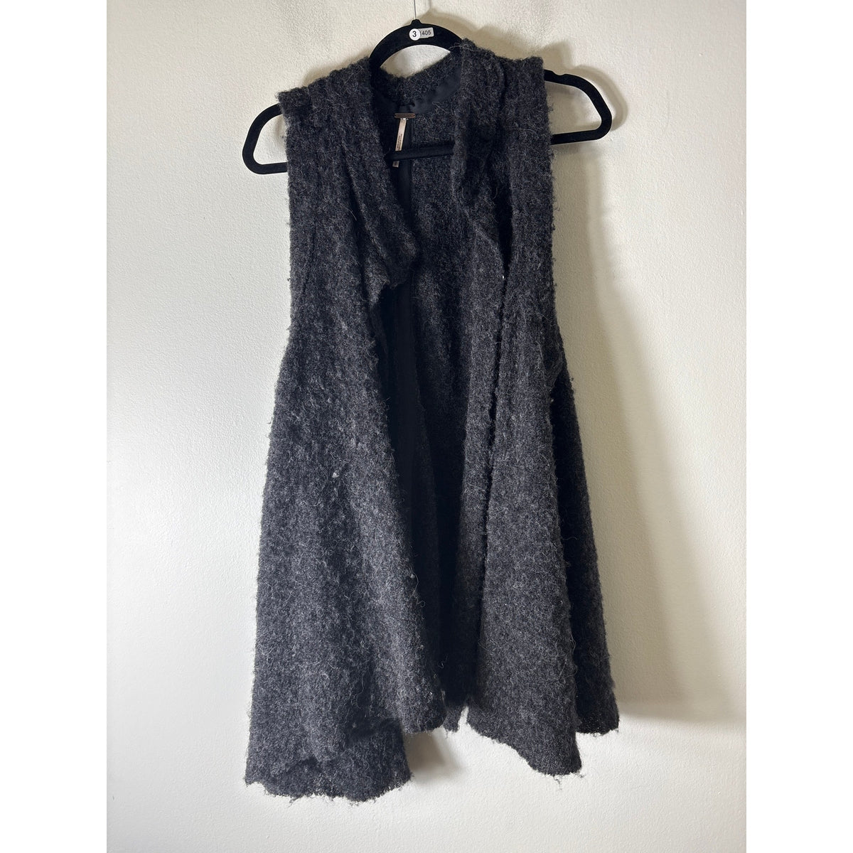 Free People Dark Gray Sleeveless Open Face Cardigan Sweater Sz S