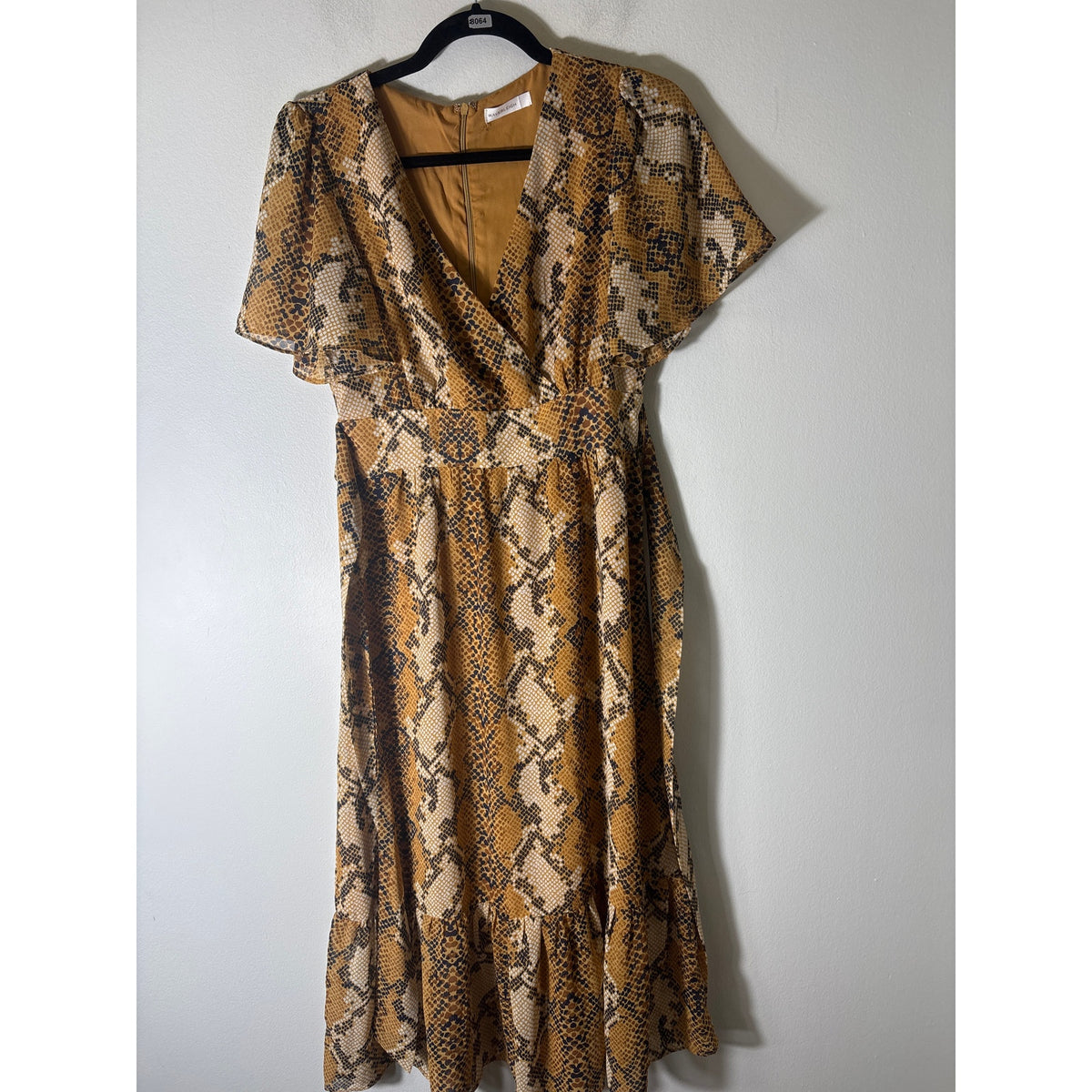 Waverleigh Maternity Snake Print Empire Waist Dress Sz S