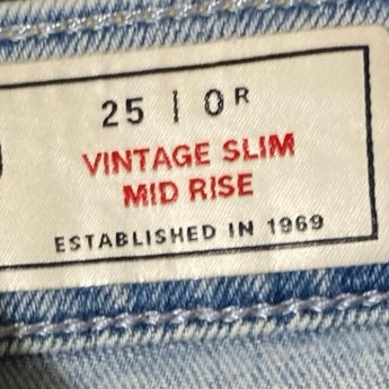 GAP Vintage Slim Mid Rise Jeans Sz 25