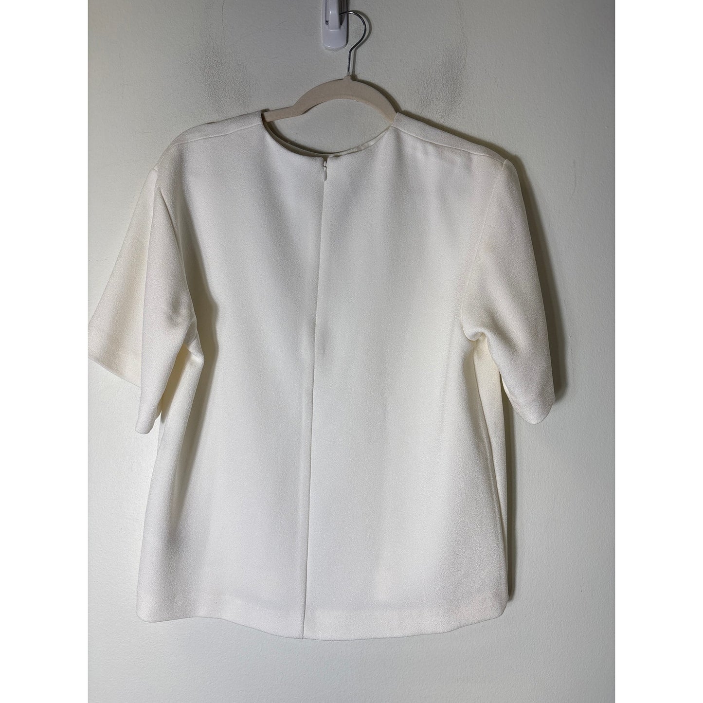 Anine Bing Cream Crepe Short Sleeve Blouse Sz XS