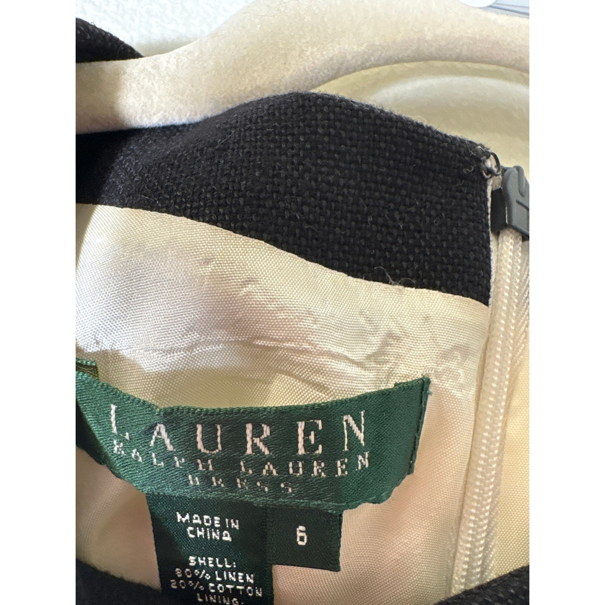 Ralph Lauren Cream With Black Trim Dress Sz 6