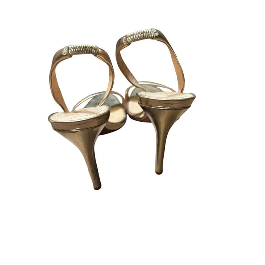 Schultz Gold Sandal Slingback Heel sz 8