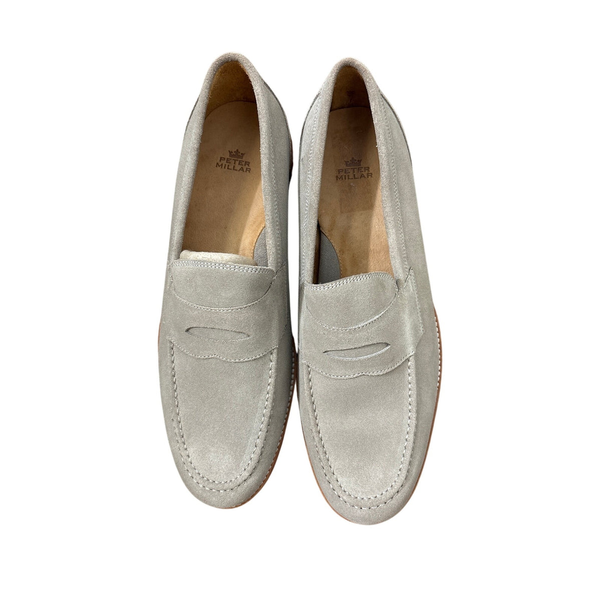 NWOB Peter Millar Light Tan Suede Penny Loafers Sz 12