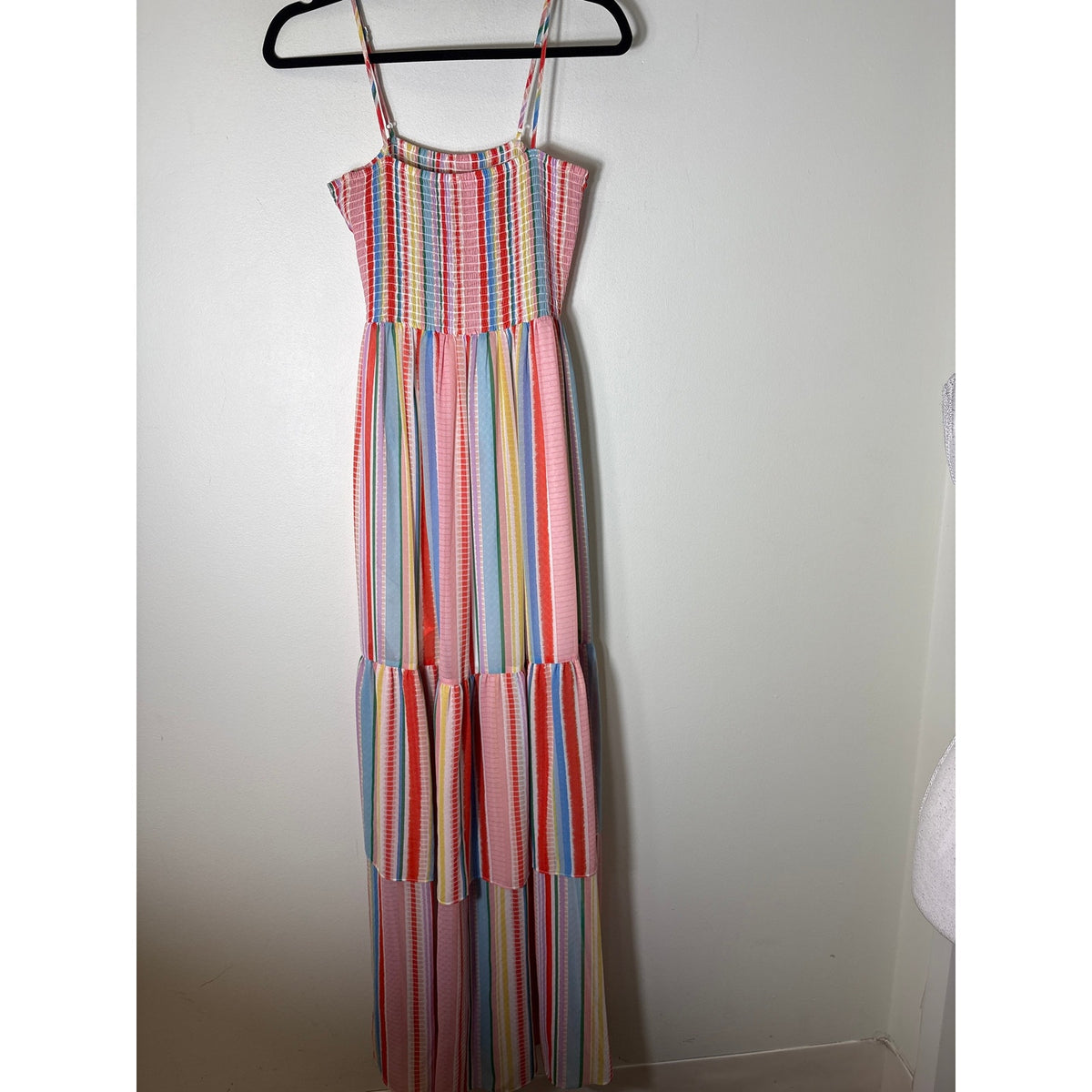 JACK by BB Dakota Multicolor Stripe Smocked Maxi Dress Sz S