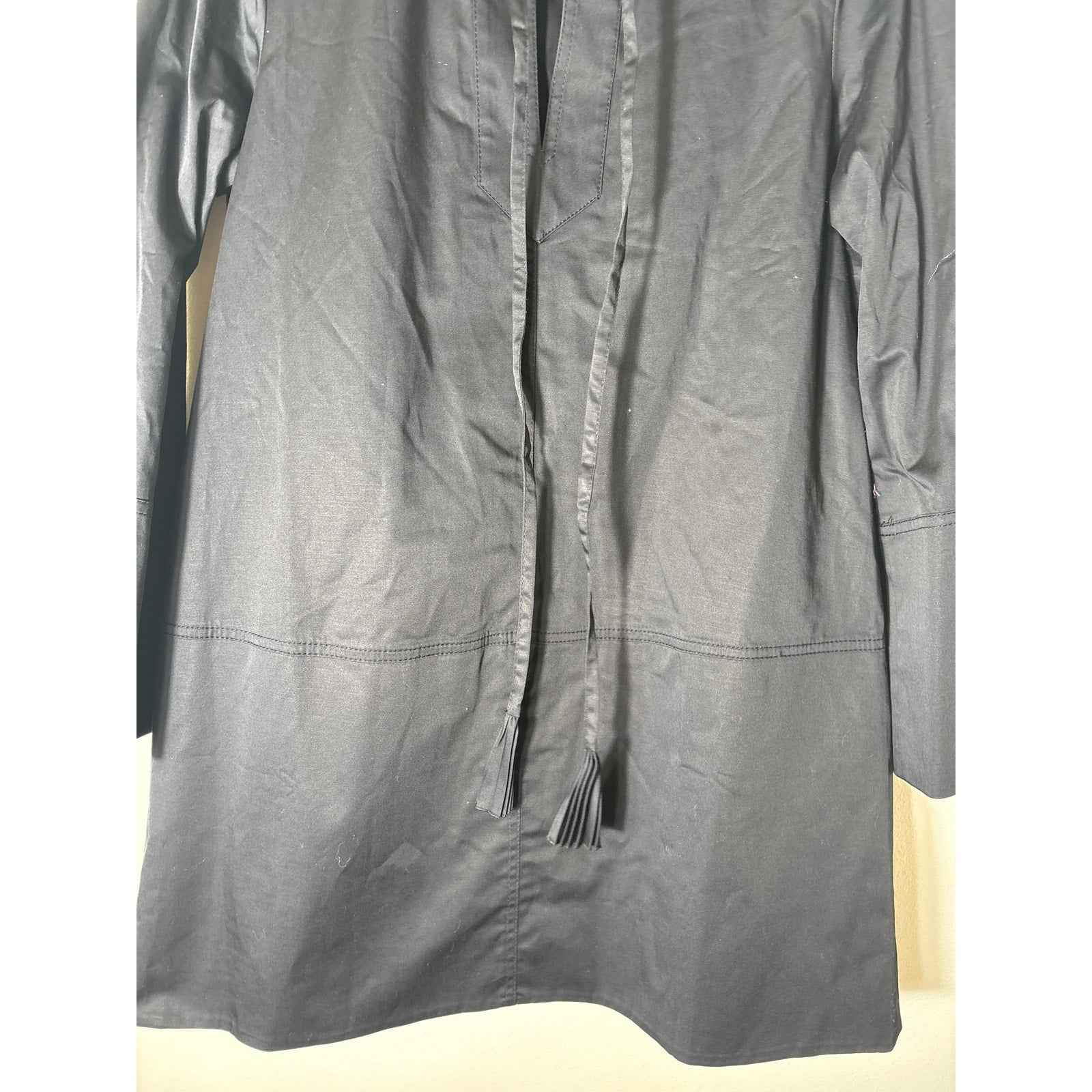 NWT Rebecca Taylor Black "Heavy Cotton shirt Dress" Sz S