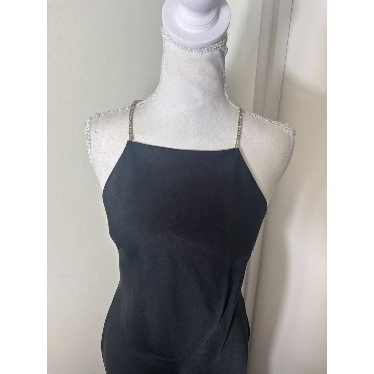Rachel Zoe Black Rhinestone Strap Gown Sz 4