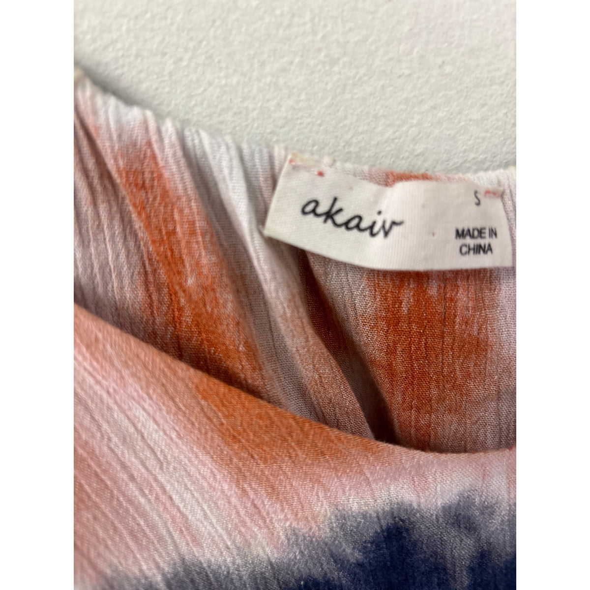 Akair Blue and Orange Tie Dye Ruffle Crop Top Sz S