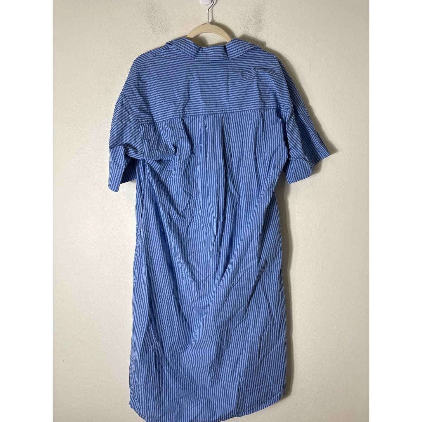 The Drop Blue Vertical Pin Stripe Shirt Dress Sz S