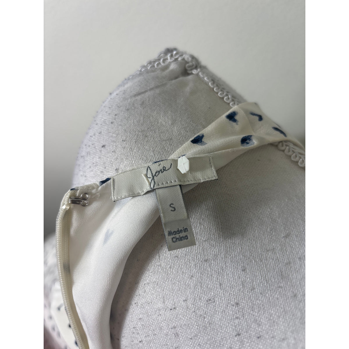 Joie Off White Blue Water Color Hearts SLeeveless Racerback Top Sz S