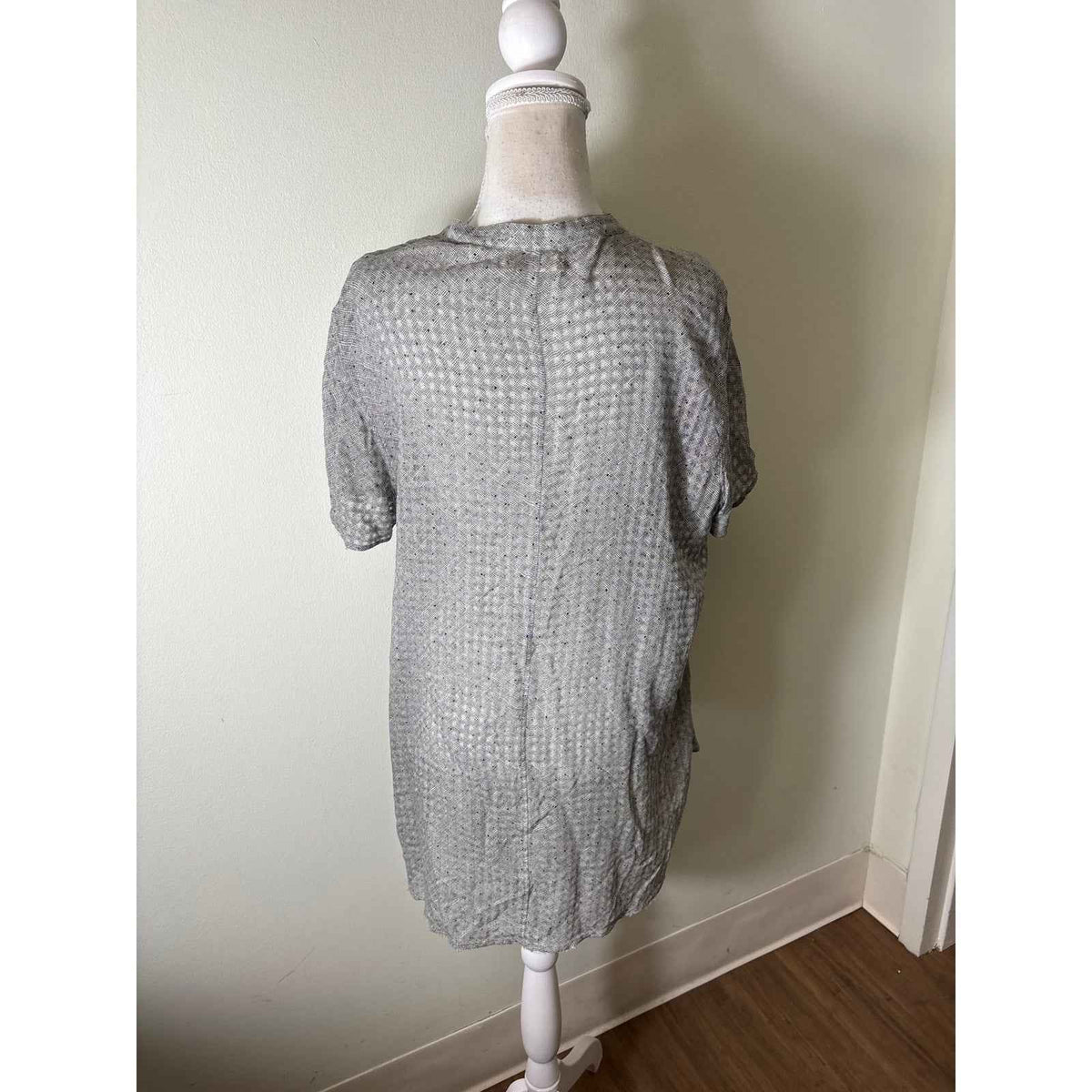 Billy Reid Black and White Dot Print Short Sleeve Shirt Sz M