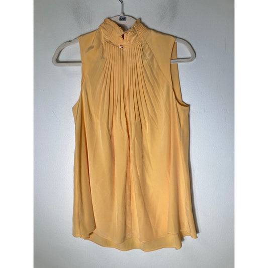 Tibi Tangerine Mini Pleated High Neck Top Sz 0