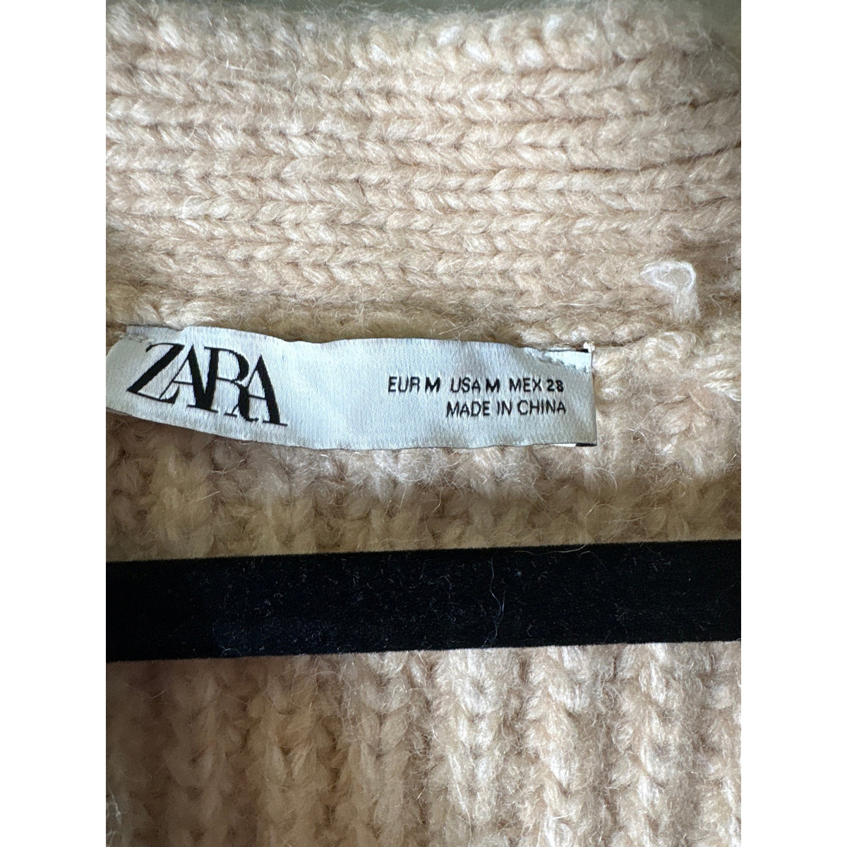 Zara Tan Thick Knit Cardigan Sz M