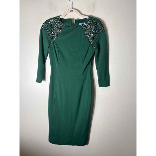 Antonio Melani  Green Long Sleeve Midi Sheath Dress Sz 0