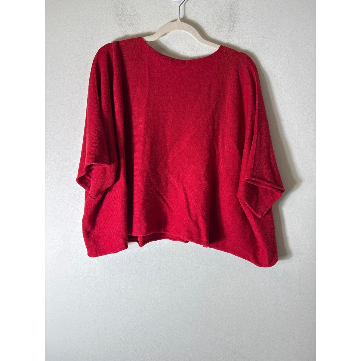 Suzy D Red Boxy Cropped Sweater Sz OS