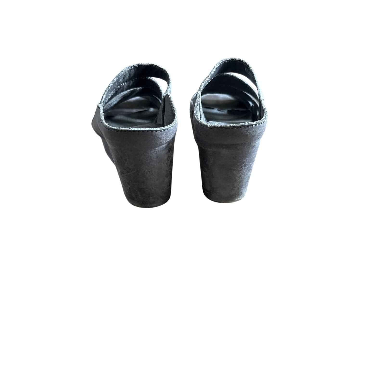 Chololat Blu Dark Gray Walker Wedge Sandals Sz 7