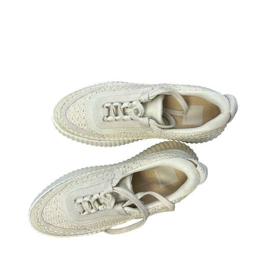 Dolce Vita Off White Canvas Platform Fashion Sneaker Sz 6