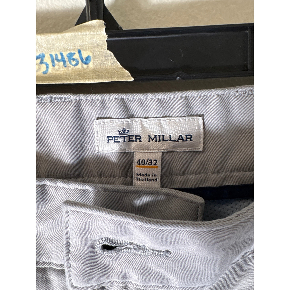 Mens Peter Millar Gray Flat Front Pants Sz 40/32