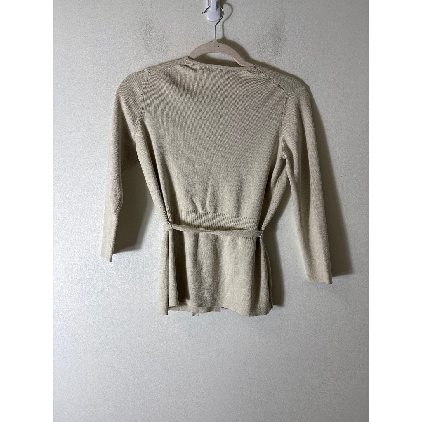 Loft Oatmeal Long Sleeve Knit Cardigan Sweater Sz S