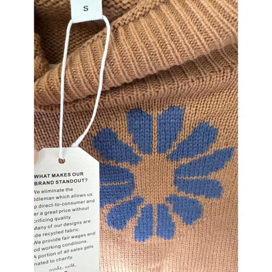 NWT Made With Love Mauve Long Sleeve Knit Mock Neck Sweater sz S