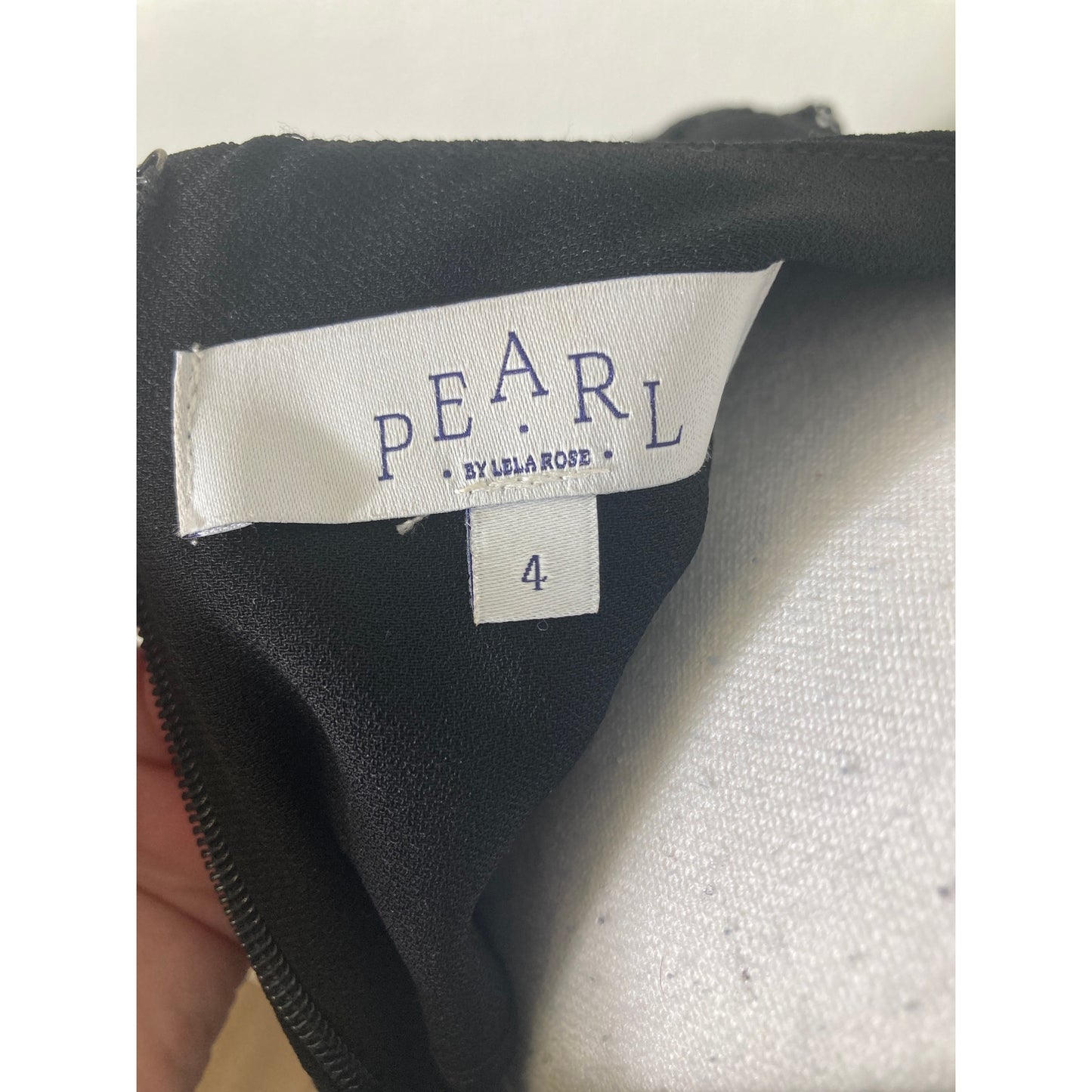 Pearl Black Lace Flutter Sleeve Mini Dress Sz 4