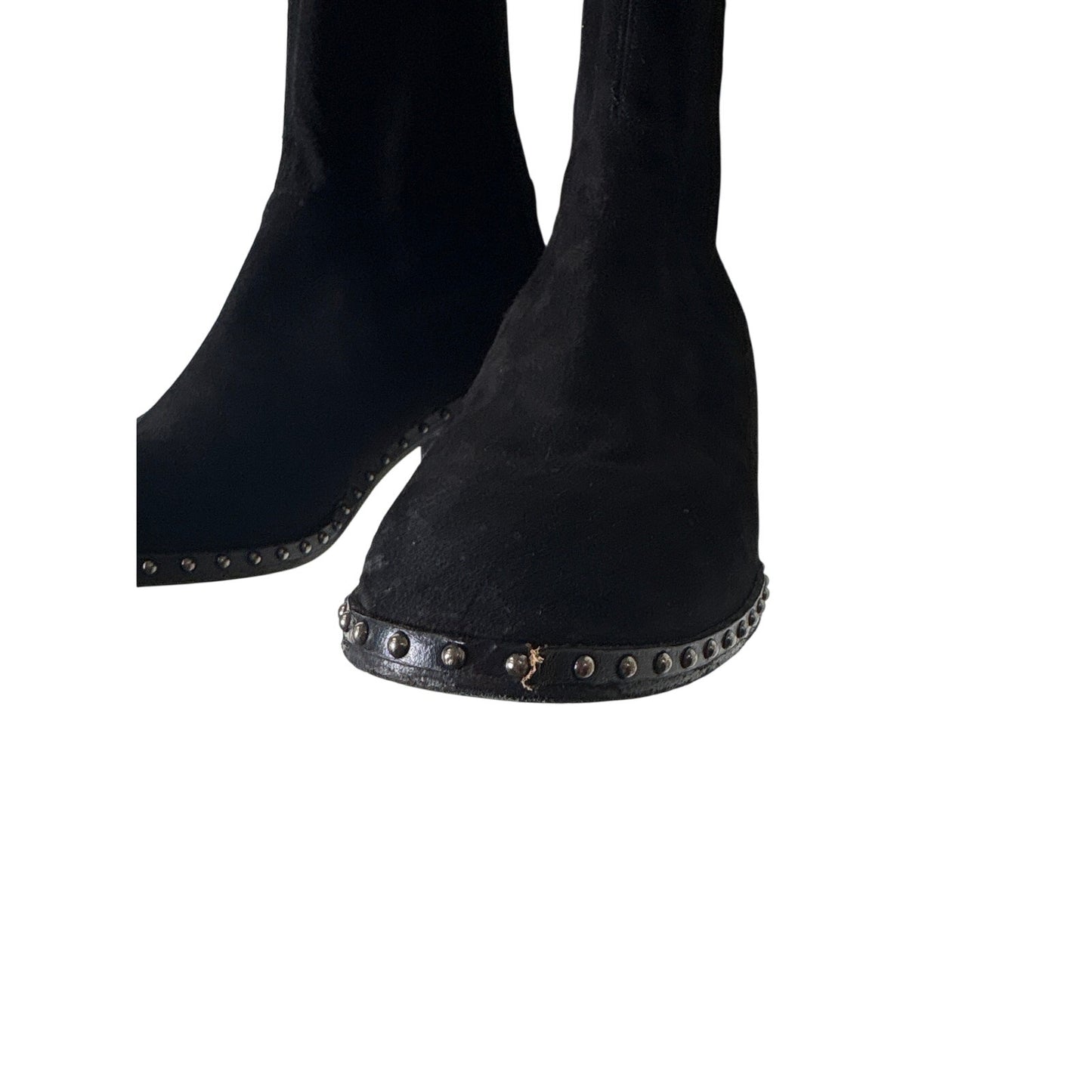 Rag & Bone Black Over the Knee Faux Suede Studded Boots Sz 39.5