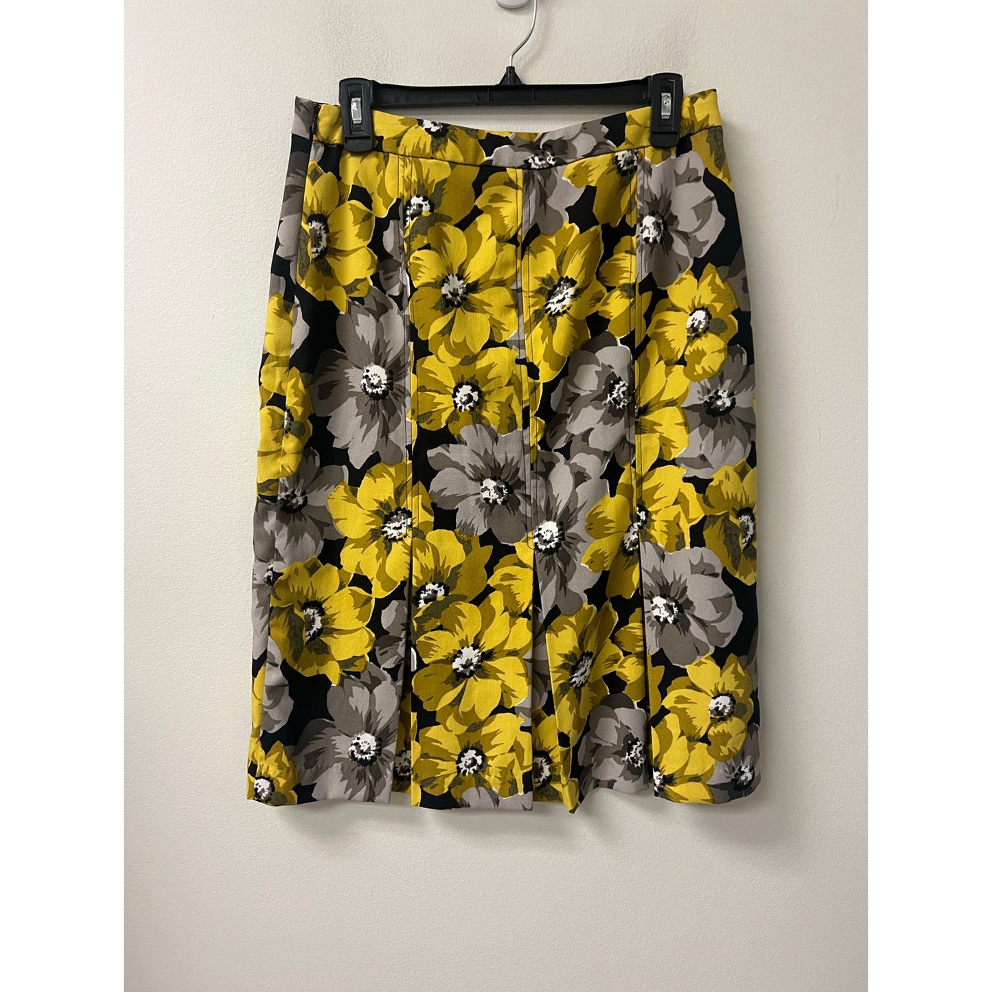 Who What Wear Yellow Gray Black White Knee Length Skirt Sz 6