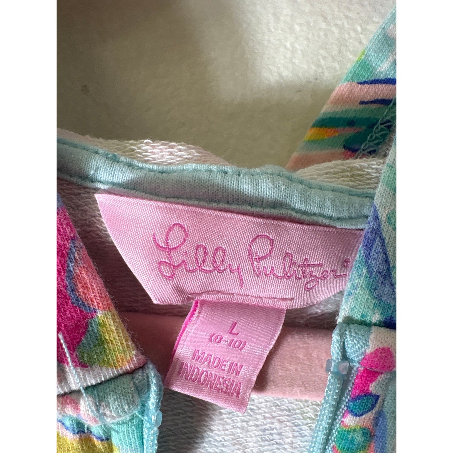 Girls Lilly Pulitzer Multi Color Watercolor Hooded Cover Up Sz L