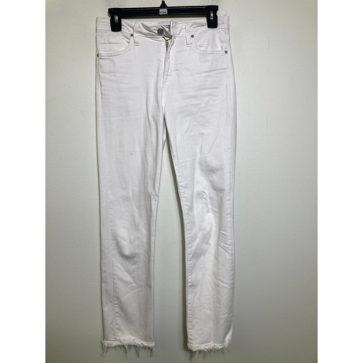 Just Black White Denim Skinny Leg Jeans Sz 27