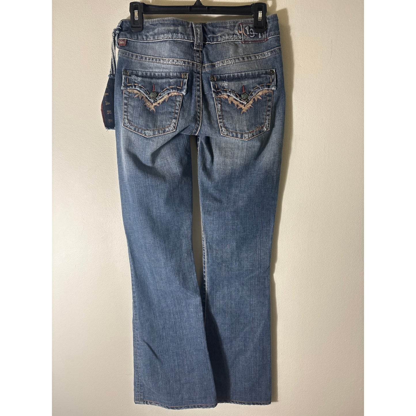 NWT 1921 Western Glove Works Medium Wash Flare Let Blue Jeans Sz 26/34