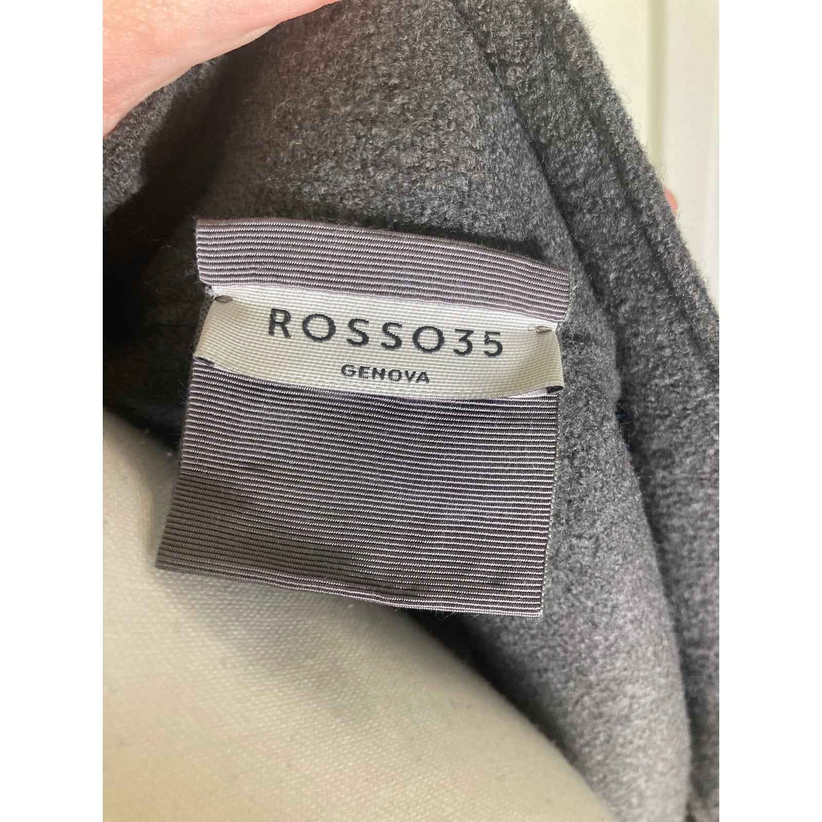 ROSSO35 Gray Long Sleeve Wool Button Up Midi Length Coat Sz 46