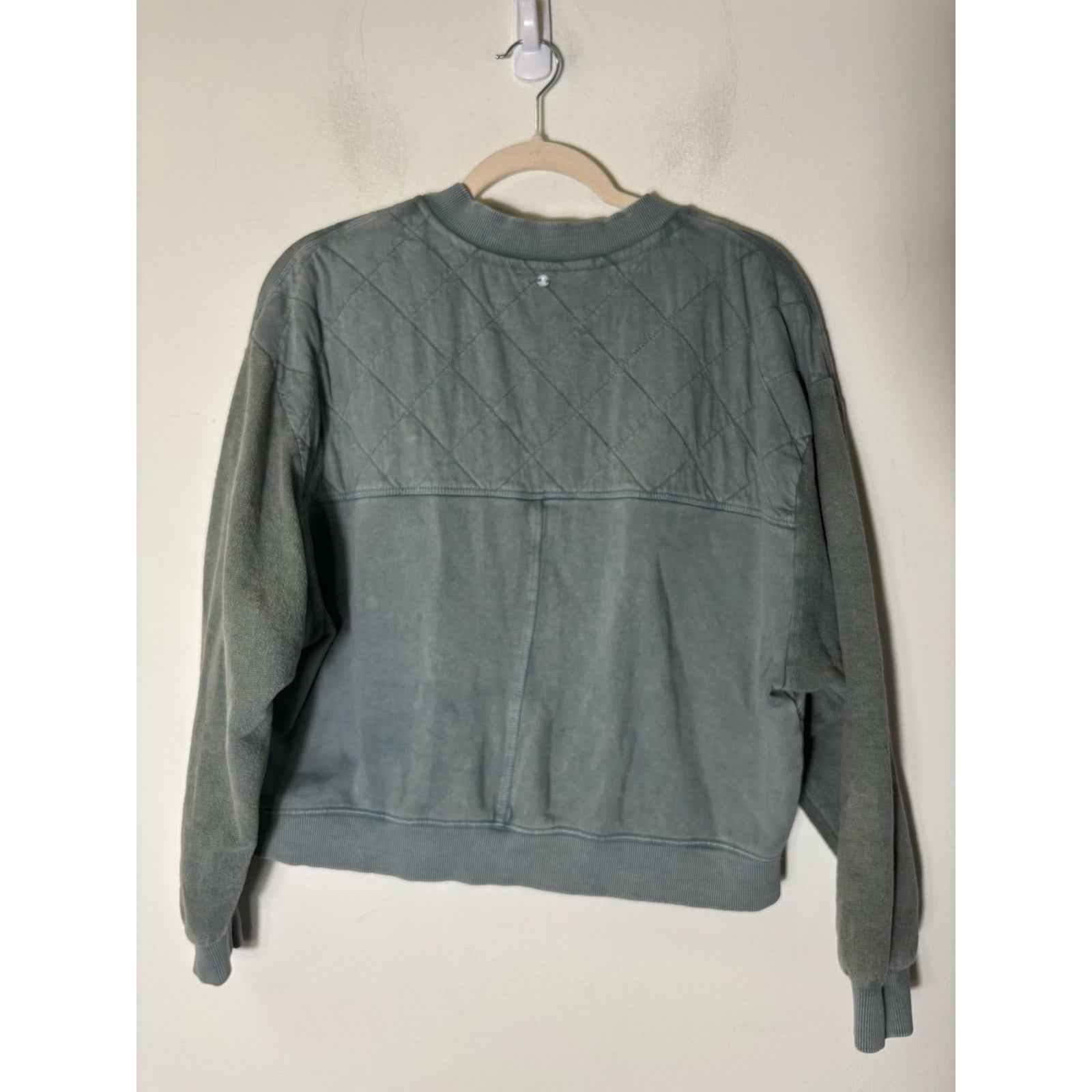 Pilcro Faded Green Long Sleeve Mixed Media Zip Up Jacket Sz XS