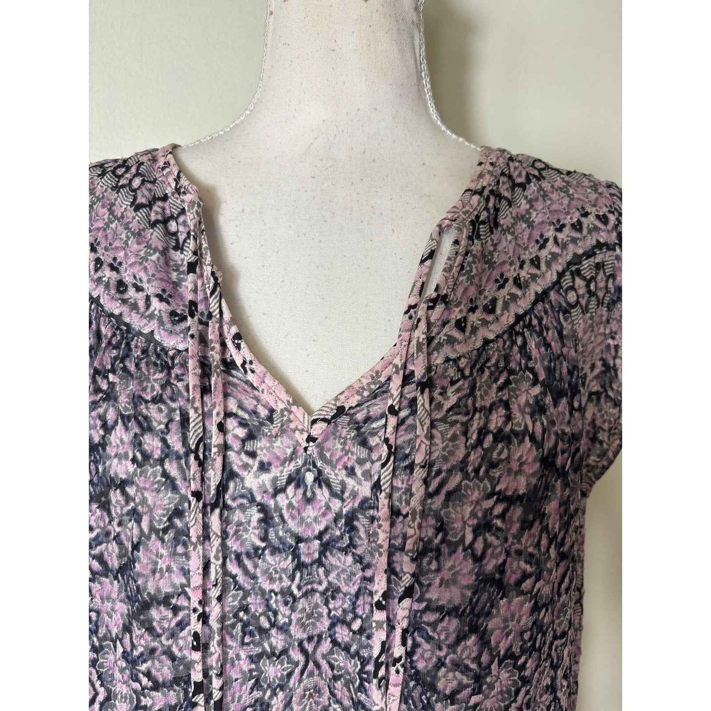 Rebecca Taylor Lavender Cap Sleeve V-Neck Top Sz 2