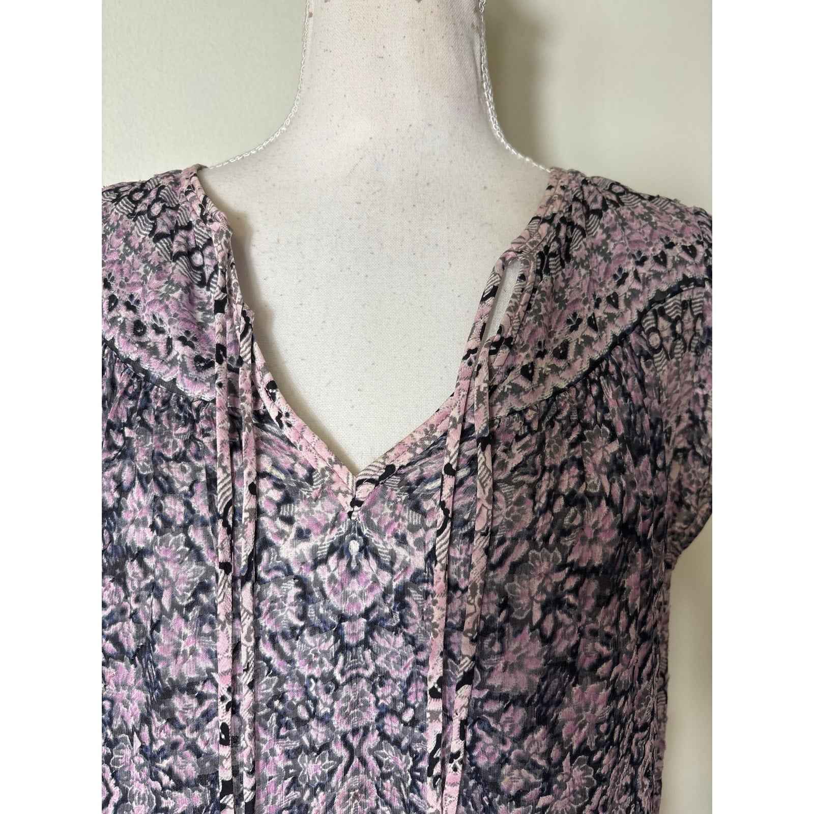 Rebecca Taylor Lavender Cap Sleeve V-Neck Top Sz 2