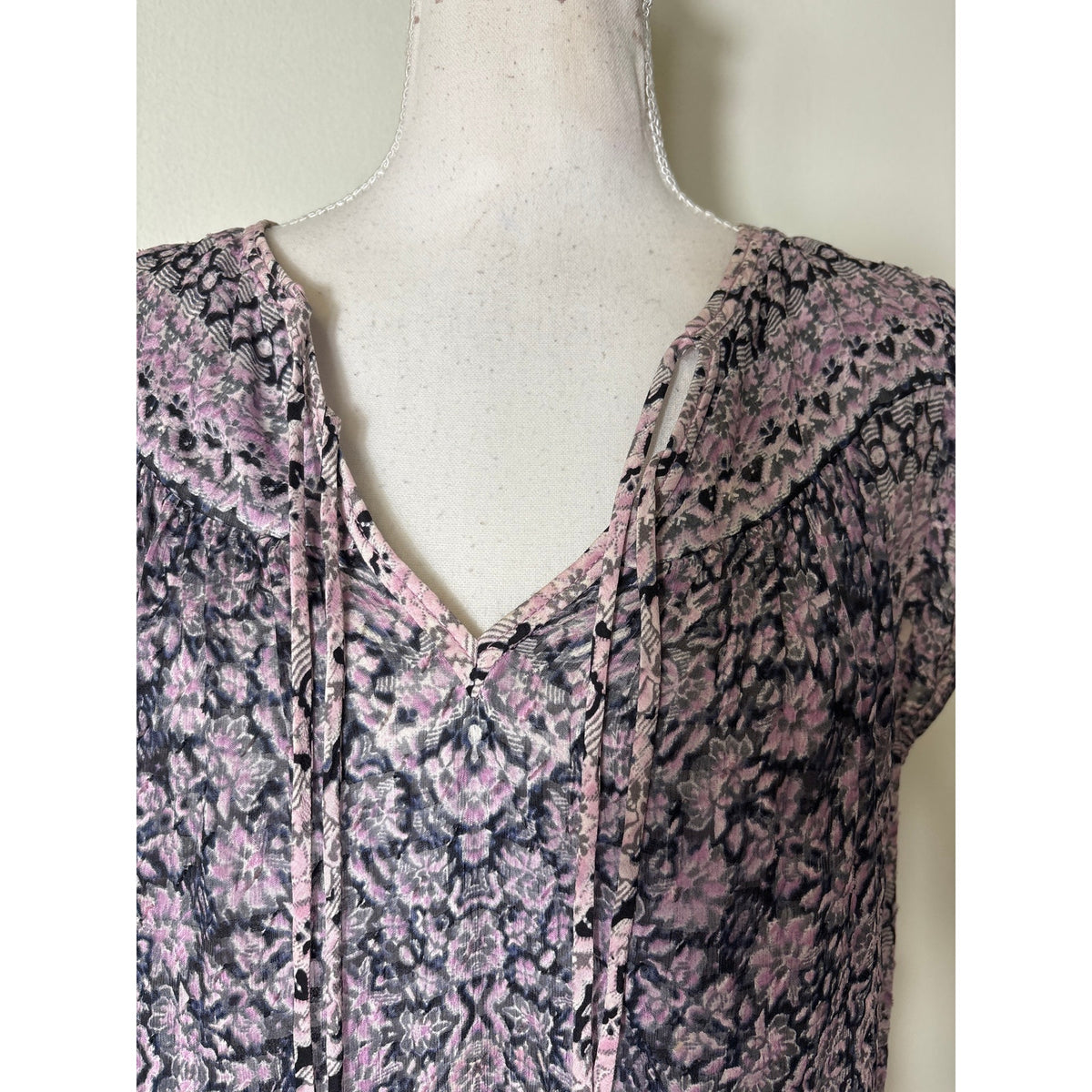 Rebecca Taylor Lavender Cap Sleeve V-Neck Top Sz 2