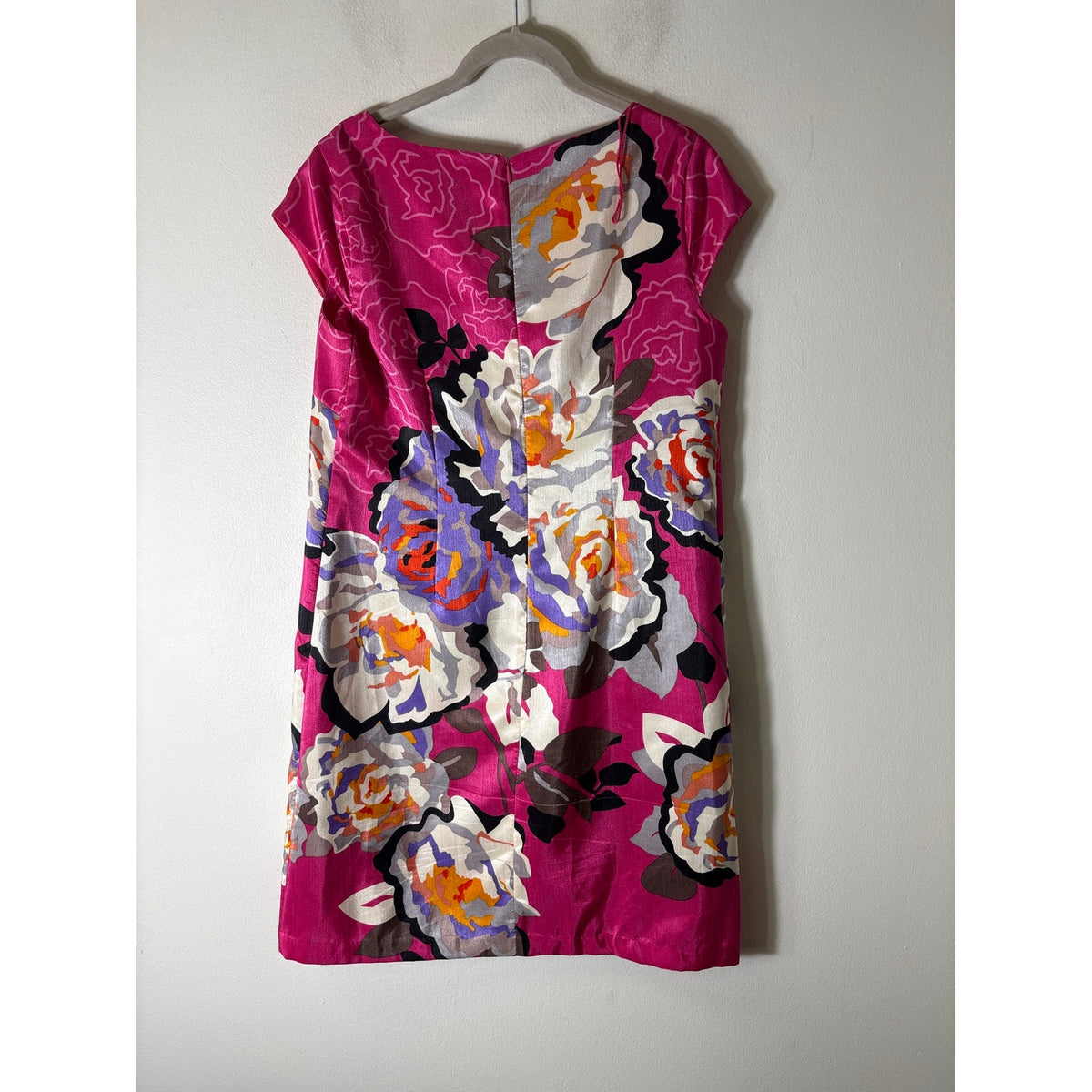Tiana B. Hot Pink Floral Cap Sleeve Knee Length Dress Sz 8
