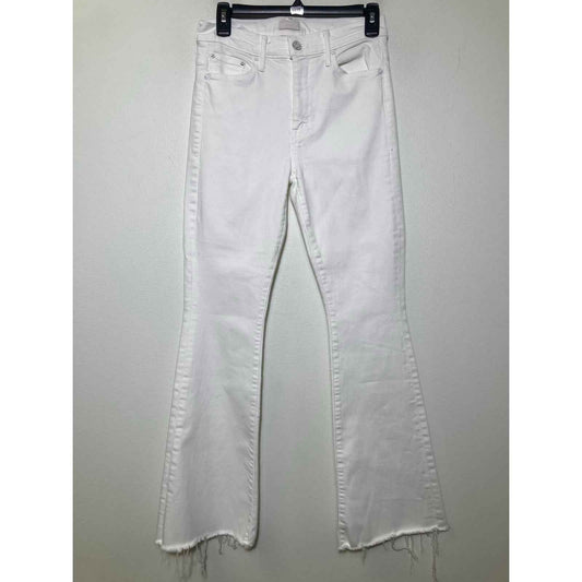 Mother White The Weekender Fray Denim Jeans Sz 28