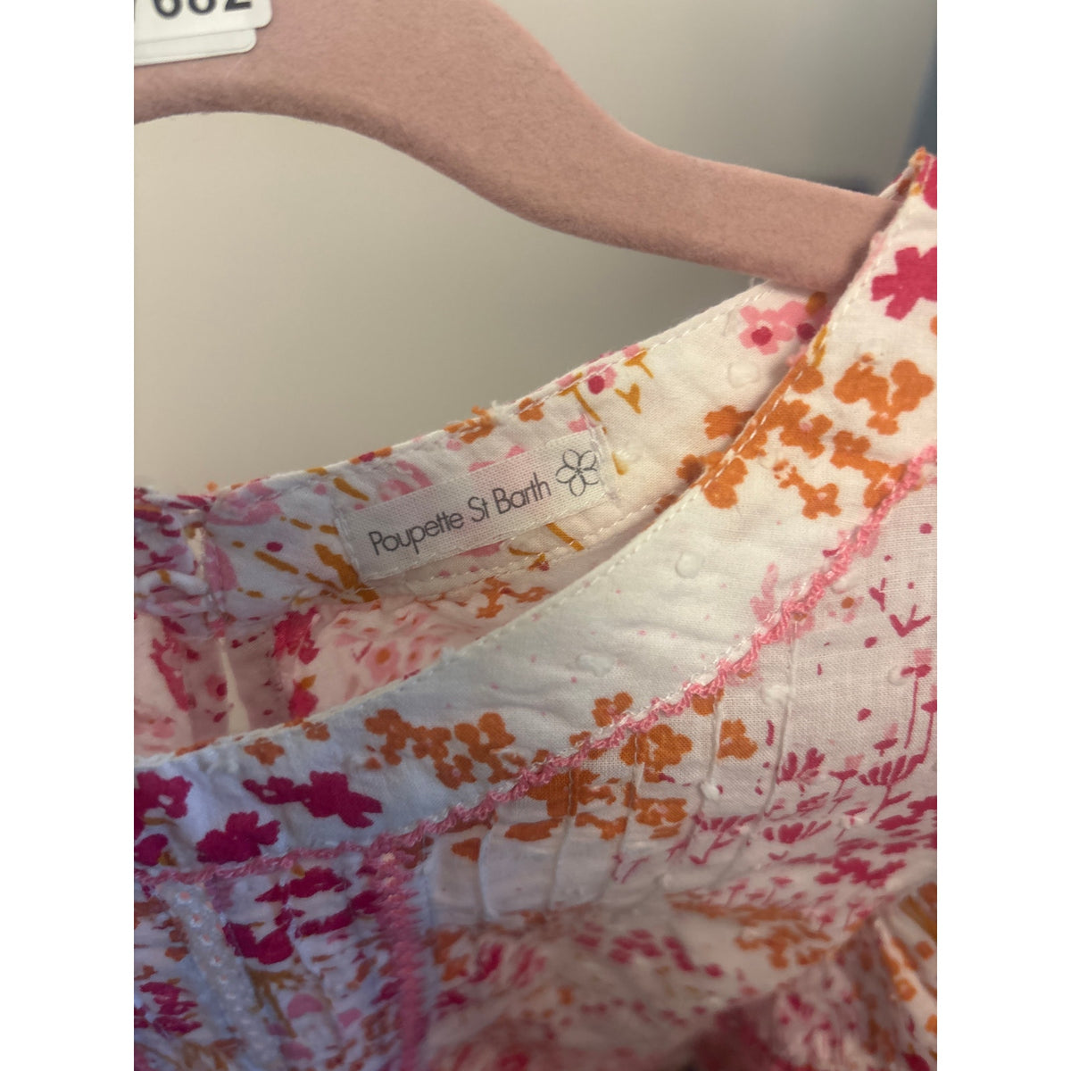 Girls Poupette St. Barth pink Floral Cotton Top Sz 10