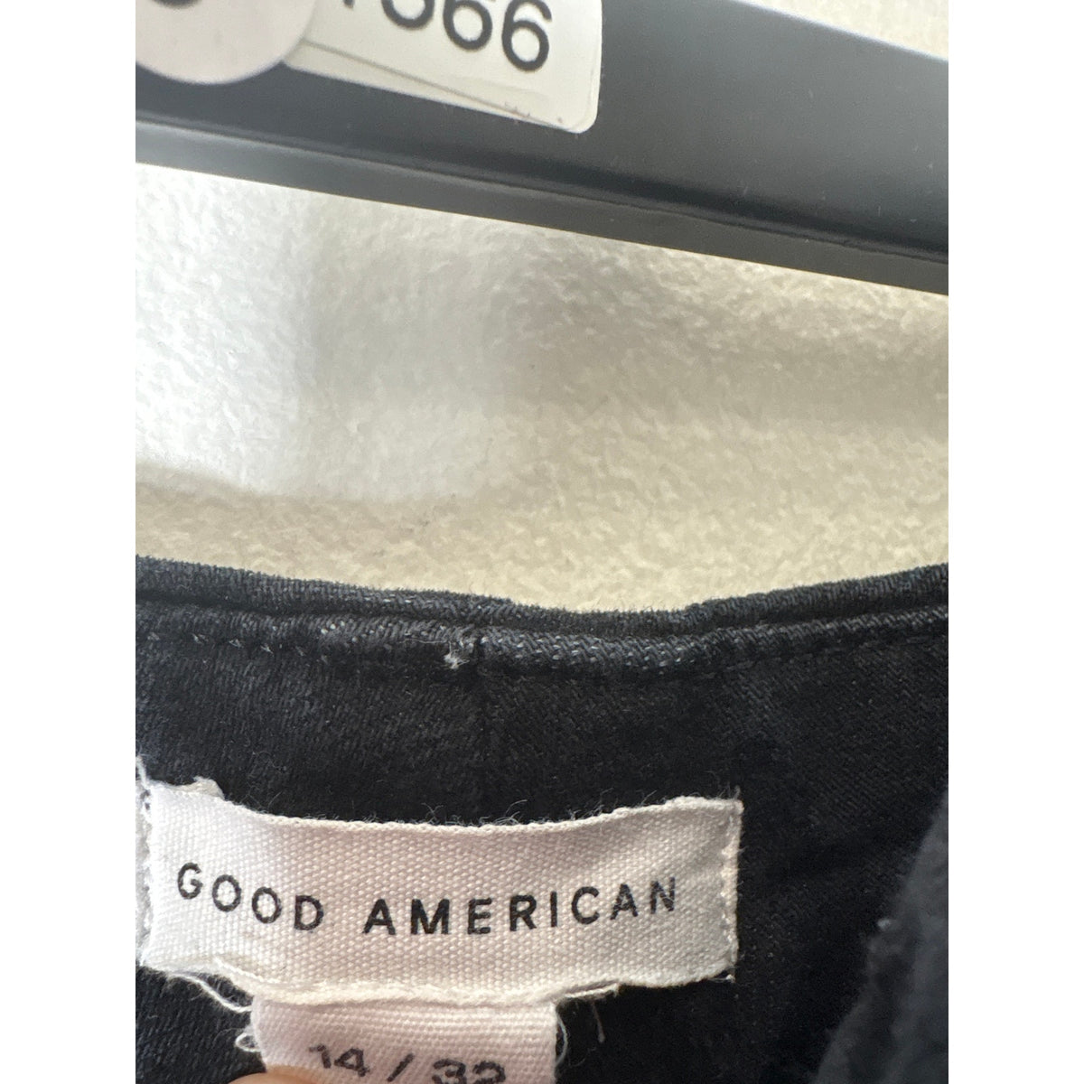 Good American Black Straight Leg Denim Jean Sz 14
