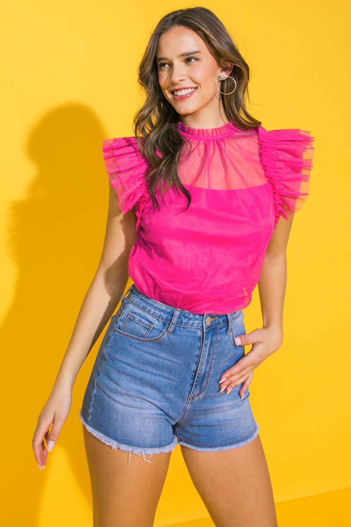 YOU'RE ON MY MIND TULLE TOP