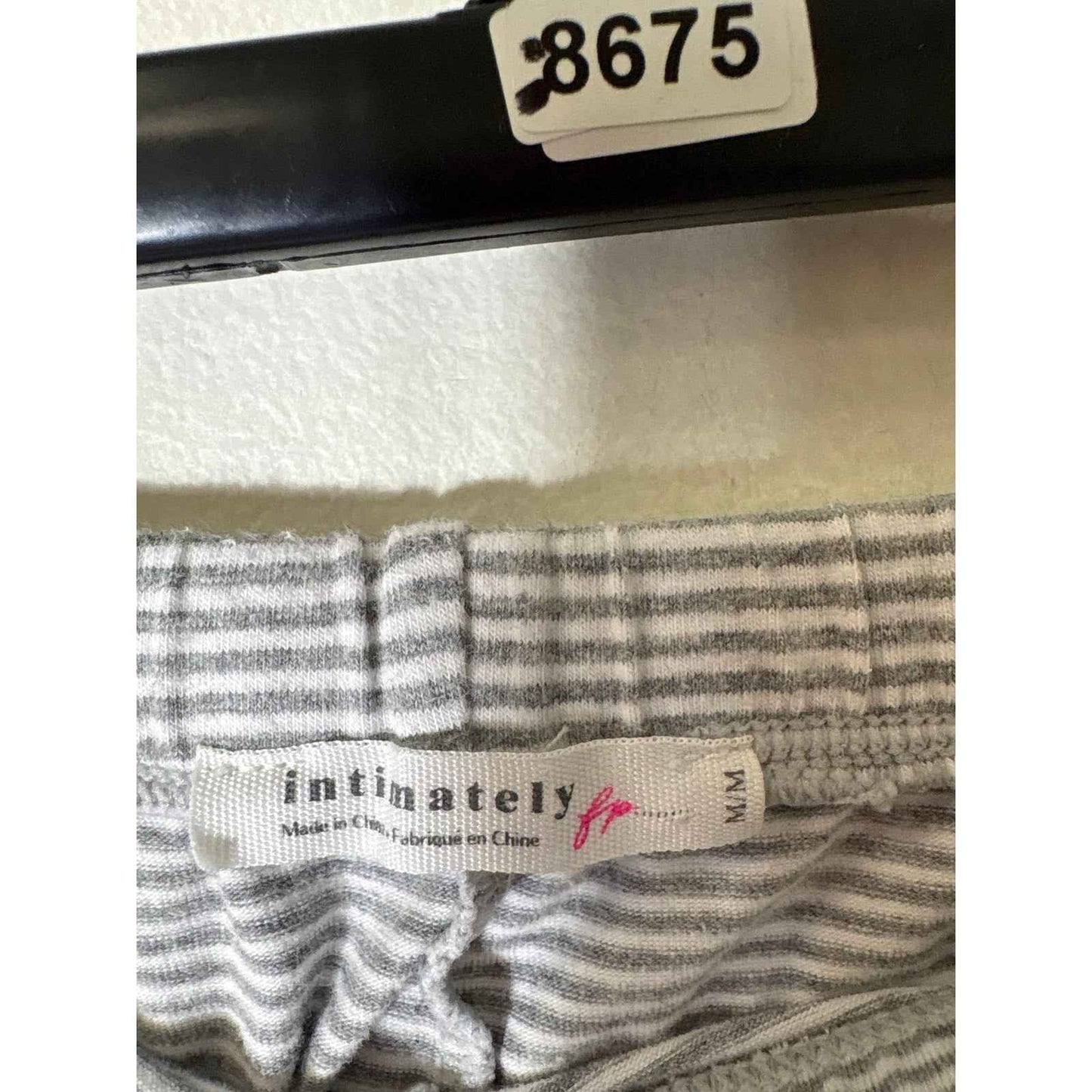 Free People Intimately Gray White Pinstripe Pajama Pants Sz M