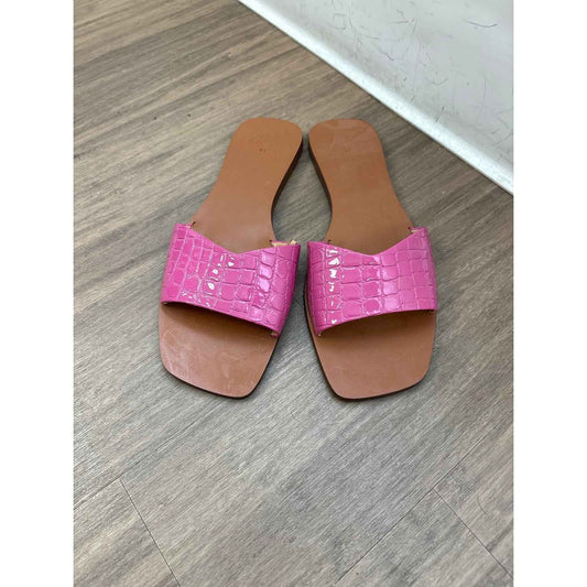 Zara Pink Faux Croc Slides Sz 10.5 (41)