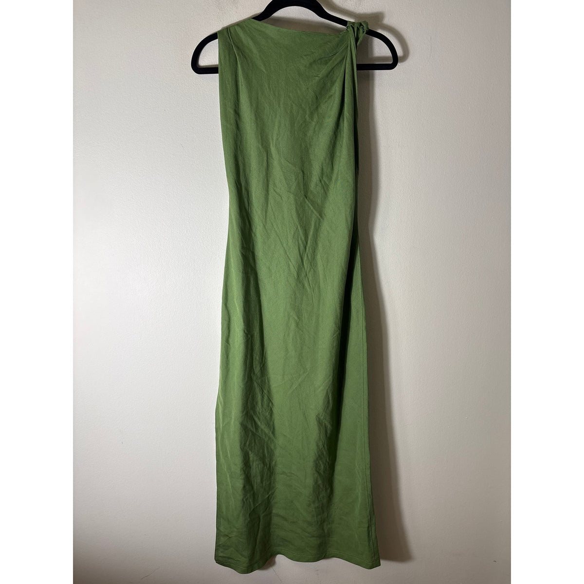 Zara Green Twisted Shoulder Column Maxi Dress Sz S