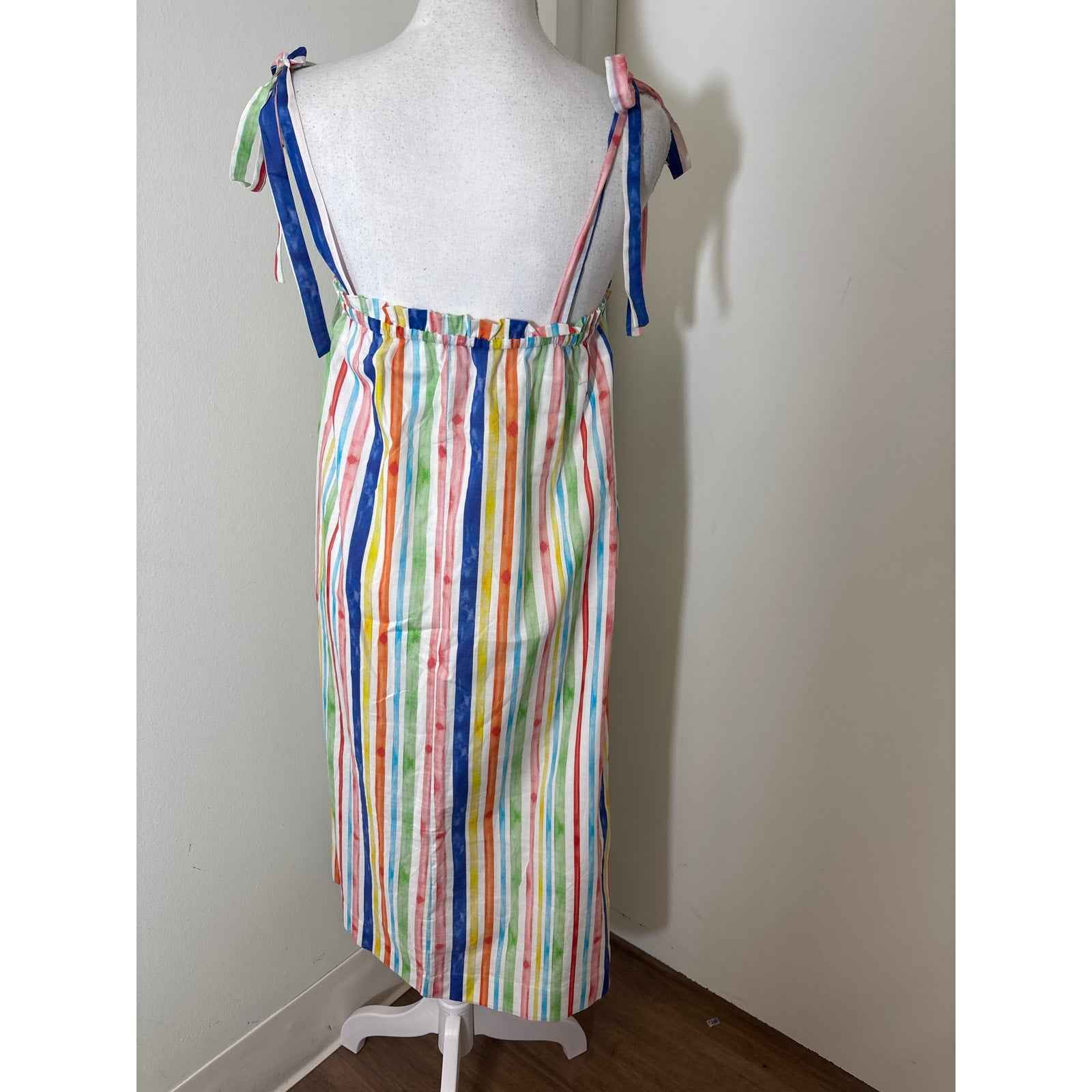 Brooke Wright Multi Color Stripe Midi Dress Sz XS/S