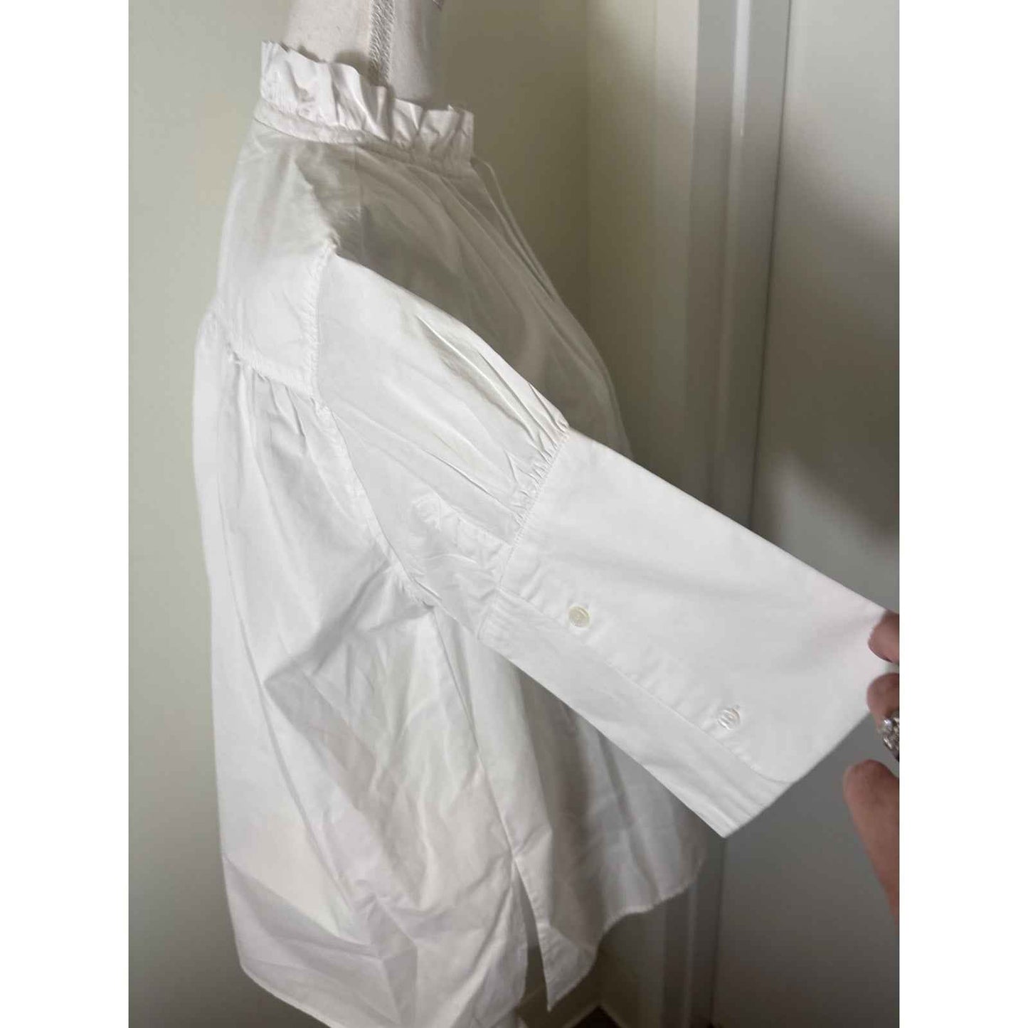 Psophia Vazquez de Castro White Cotton Half Sleeve Shirt Sz S