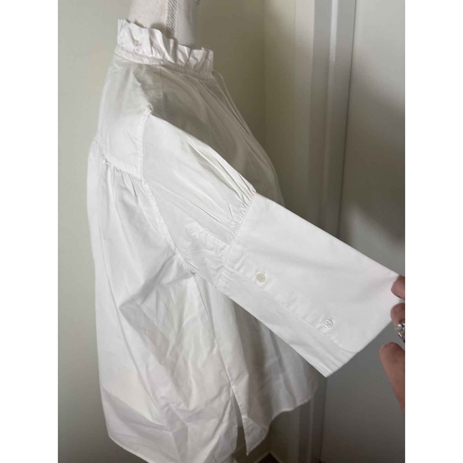 Psophia Vazquez de Castro White Cotton Half Sleeve Shirt Sz S