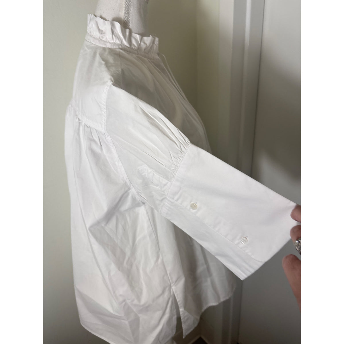 Psophia Vazquez de Castro White Cotton Half Sleeve Shirt Sz S